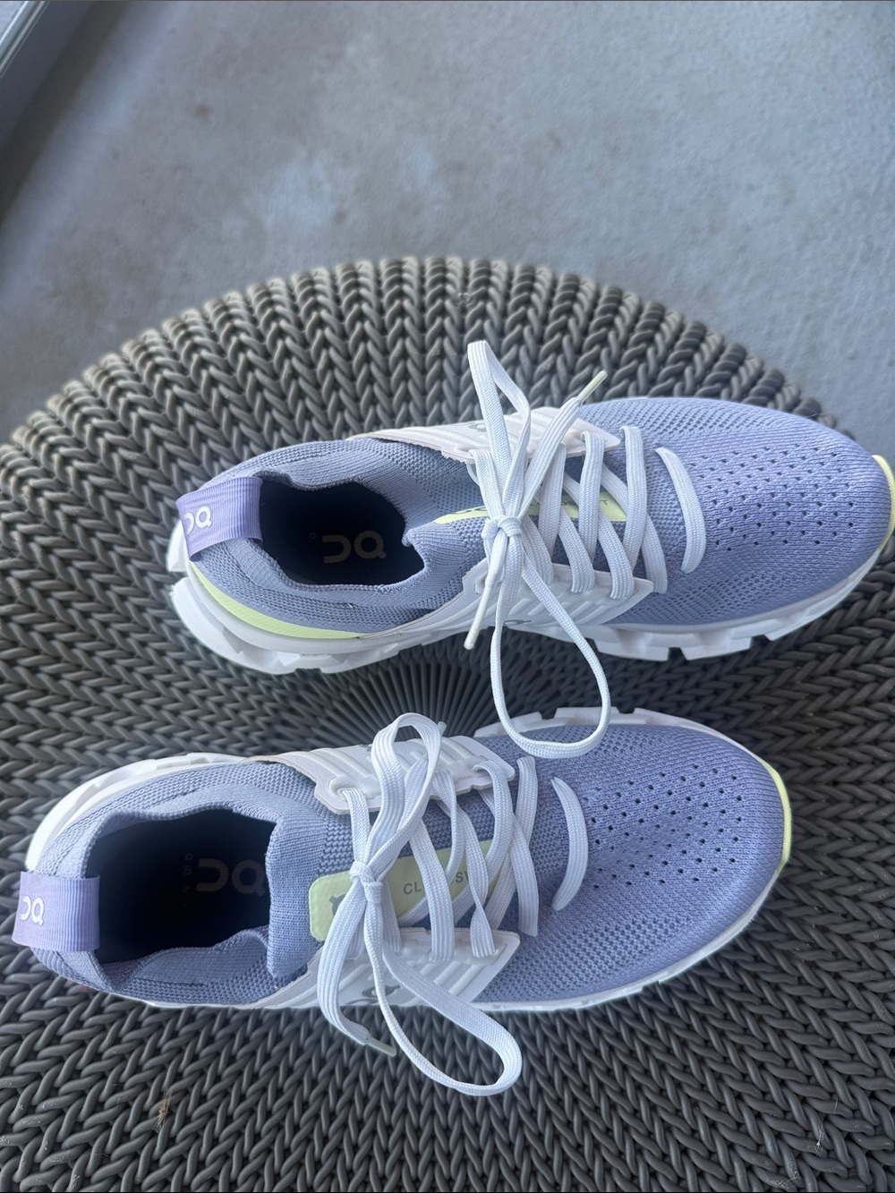 On Cloudswift Lace-Up Running Shoes in Lavender/ Blue with Lemon Accent - Picture 2 of 5